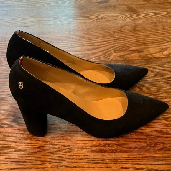 Tommy Hilfiger Black Suede Heels - Picture 2 of 6
